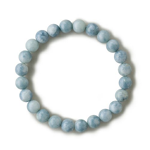 16.5cmサイズ・8mm小玉・淡い希望の青】（高品質青色ヒスイ）糸魚川