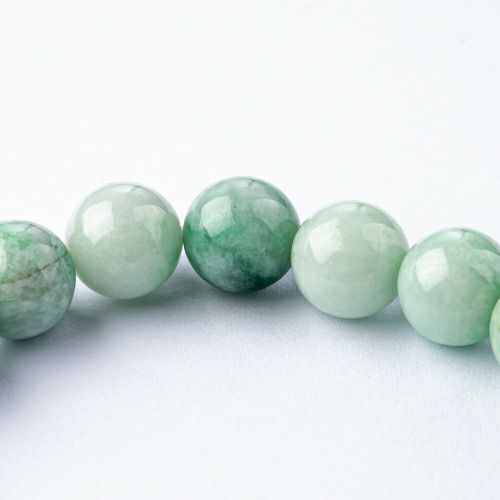 15cmサイズ・8mm玉・艶美麗】（高品質濃緑色ヒスイ）糸魚川天然翡翠