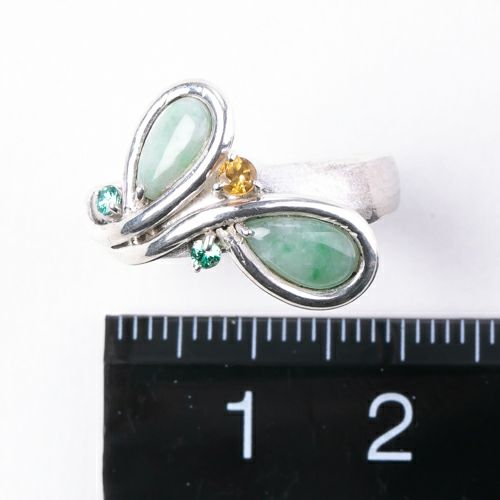 13号サイズ・艶良し】（高品質濃緑色ヒスイ）糸魚川天然翡翠シルバー