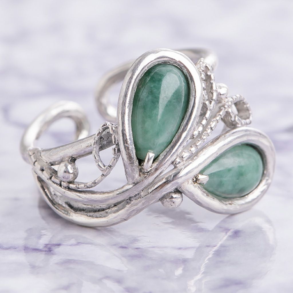 翡翠シルバーリング