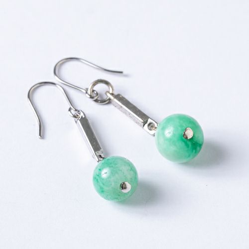 翡翠のピアス ピアス／濃緑色・緑色ヒスイ | 糸魚川翡翠工房こたき
