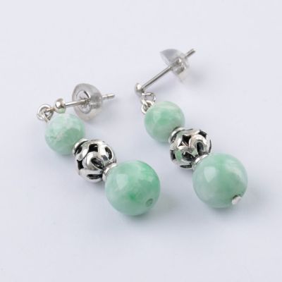 ピアス／濃緑色・緑色ヒスイ | 糸魚川翡翠工房こたき