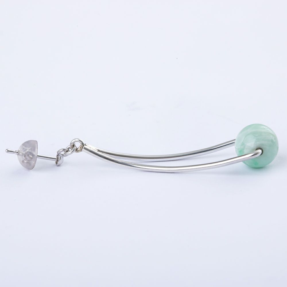 ❤️翡翠　ピアス 7mm玉】（高品質濃緑色ヒスイ）糸魚川天然翡翠ピアス | 糸魚川