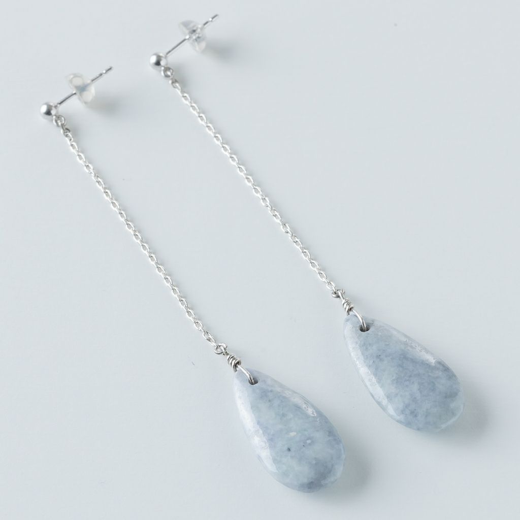 ピアス／紫・ラベンダー色ヒスイ | 糸魚川翡翠工房こたき