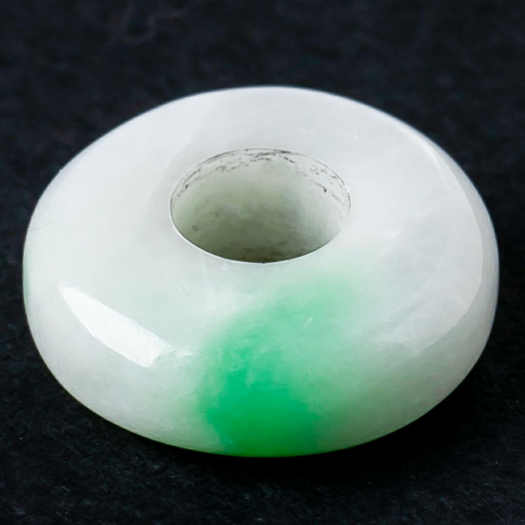 小さな円盤型・鮮やかマーブル・透明感良し・艶良し】（高品質濃緑色