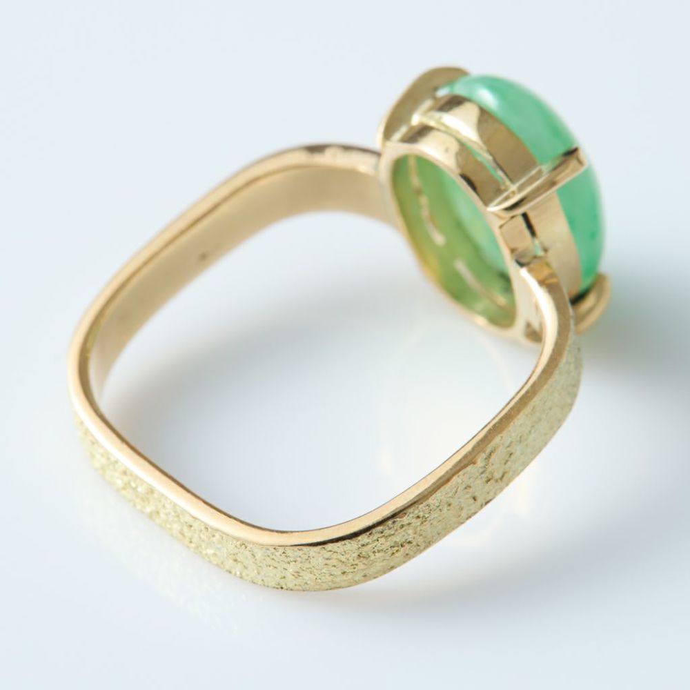 緑色翡翠風リング　18K刻印有り 高品質のインペリアルグリーンジェダイト翡翠リング 18k - Etsy 日本