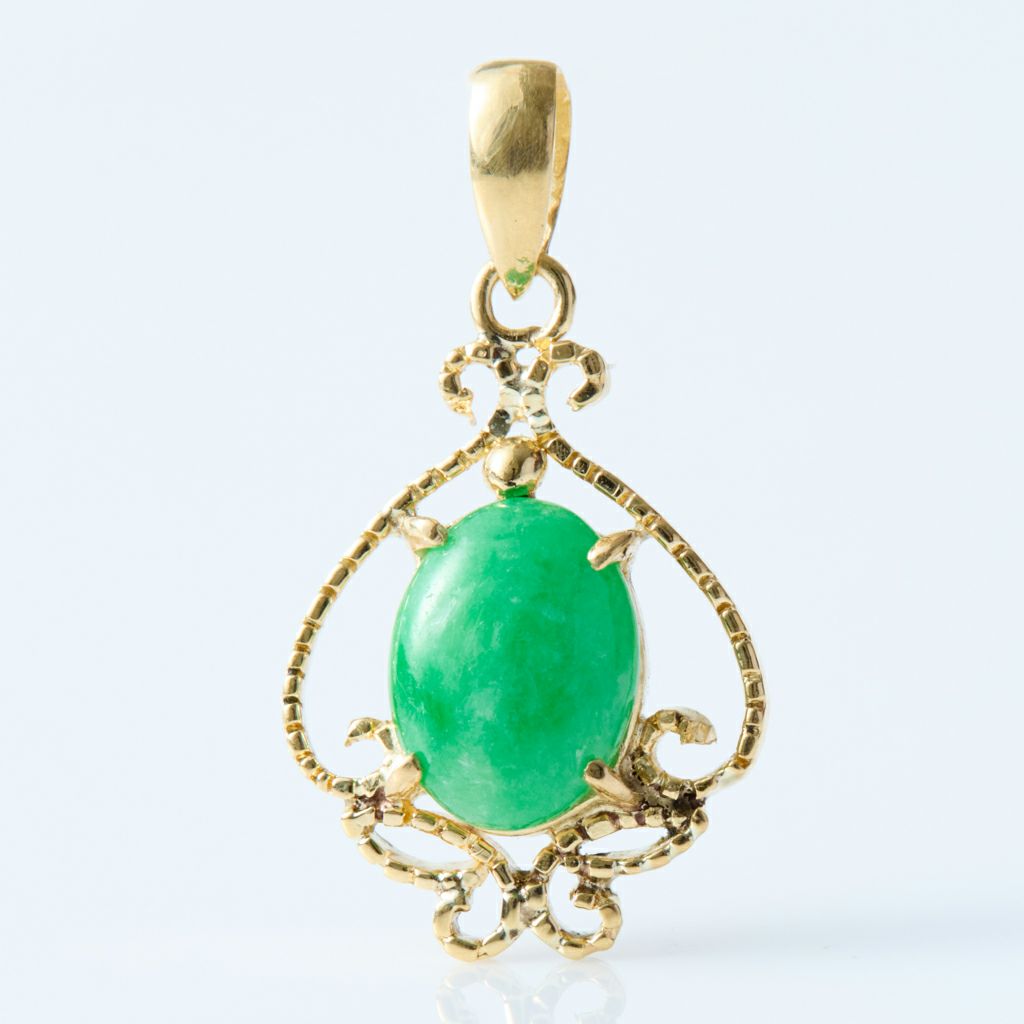 K18・鮮やかな緑色・艶美麗】（プレミアム緑色ヒスイ）糸魚川天然翡翠