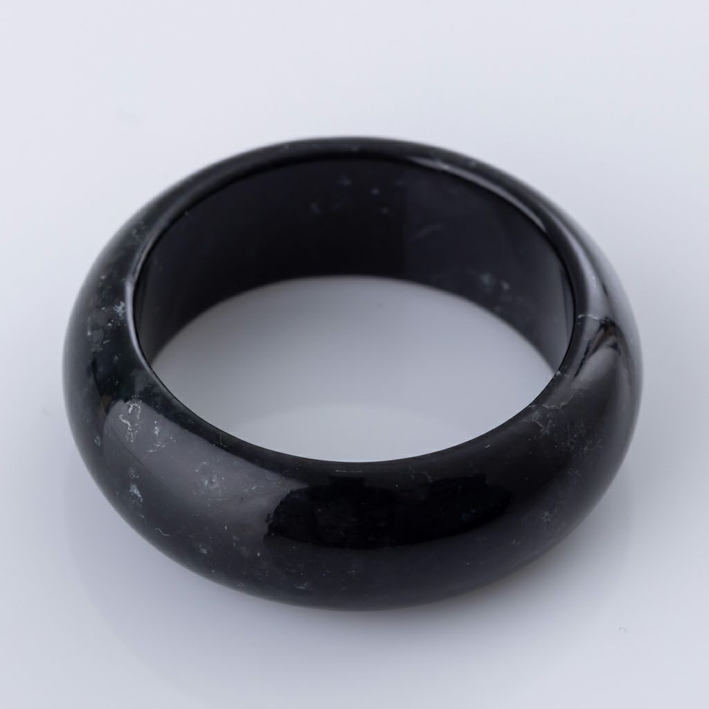 【新品/天然石】新潟県糸魚川産 宝石質 黒翡翠リング 24号・黒色・艶美麗】（プレミアム黒色ヒスイ）糸魚川天然翡翠指輪